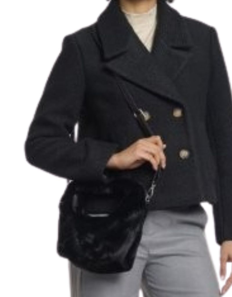 Cheryl Small Faux Fur Crossbody Bag Black
