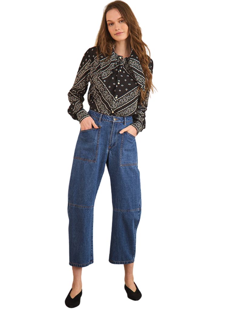 Frances Blouse Aces Wild Black