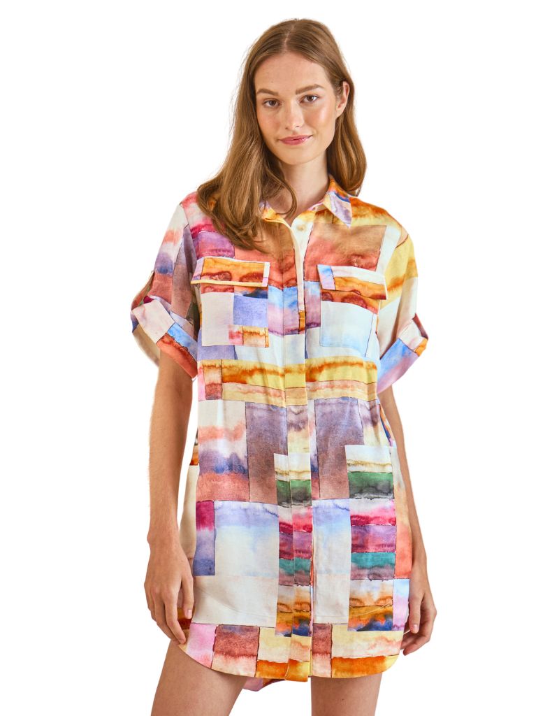 Nicole Dress Watercolor Mosaic