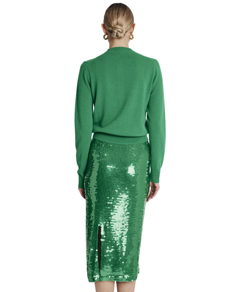 Jamy Sequin Skirt Green