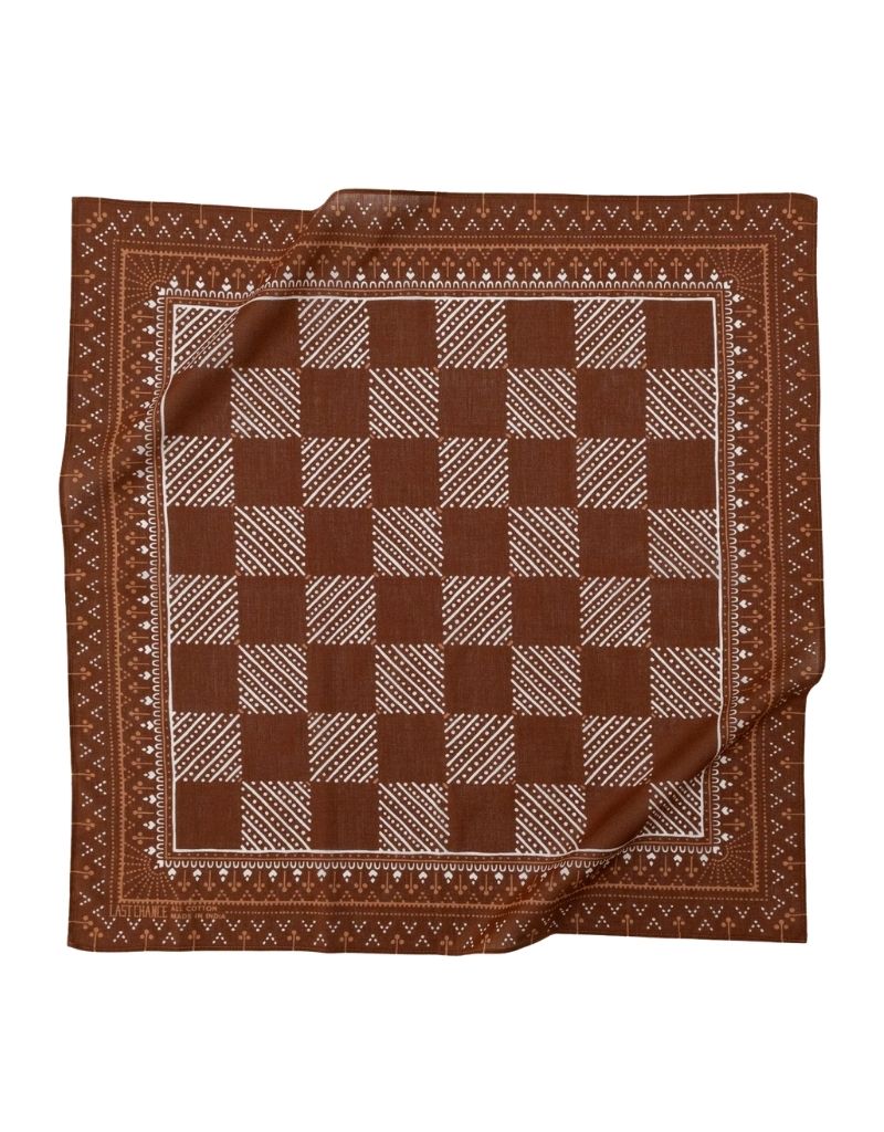 Cotton Checker Bandana Cocoa