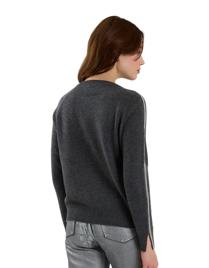 Glitz Split Cuff Crew Derby Grey