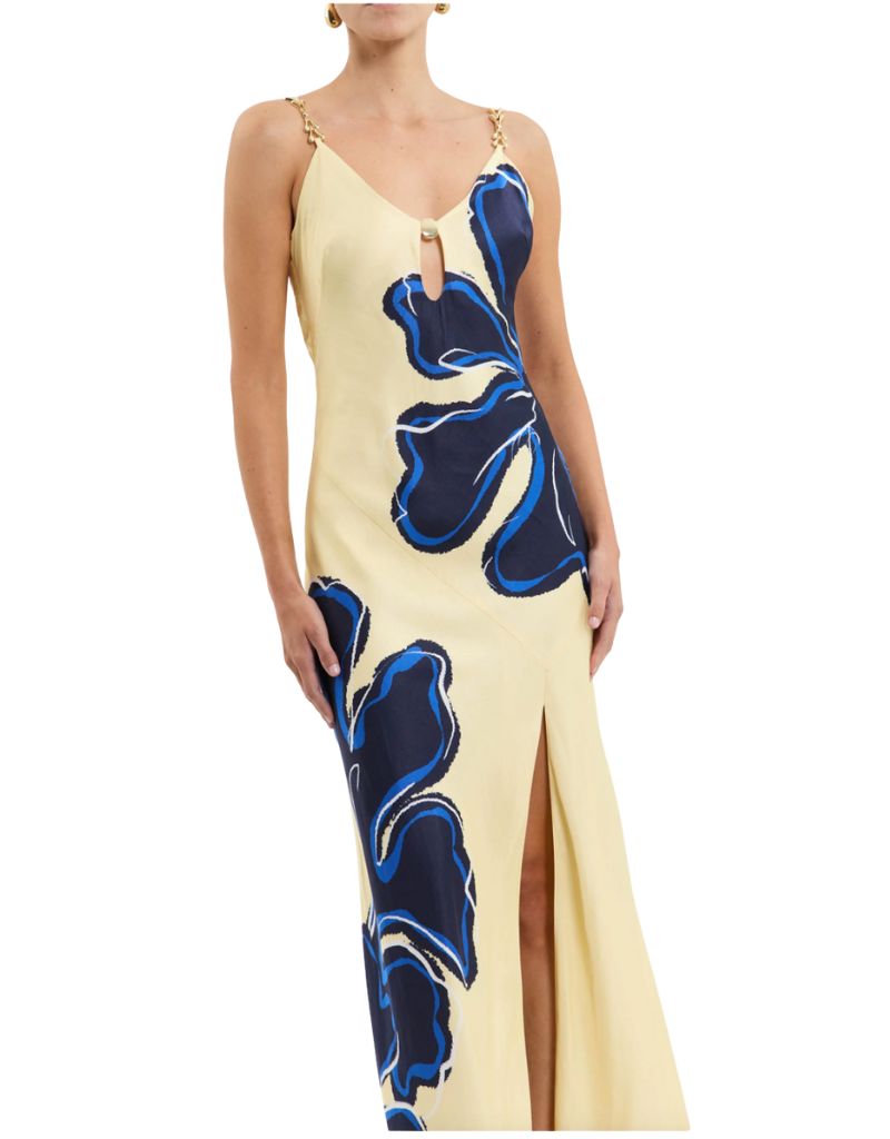 Indigo Bloom Maxi Navy Yellow Floral Print