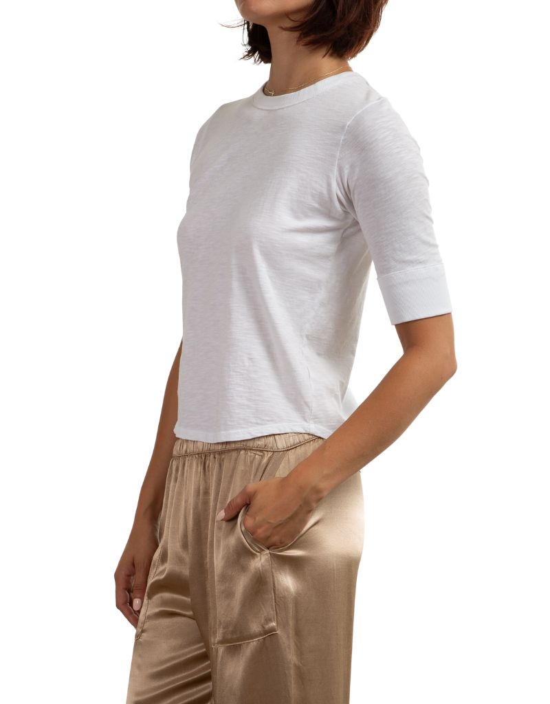 Giada Tee in Supima Slub White