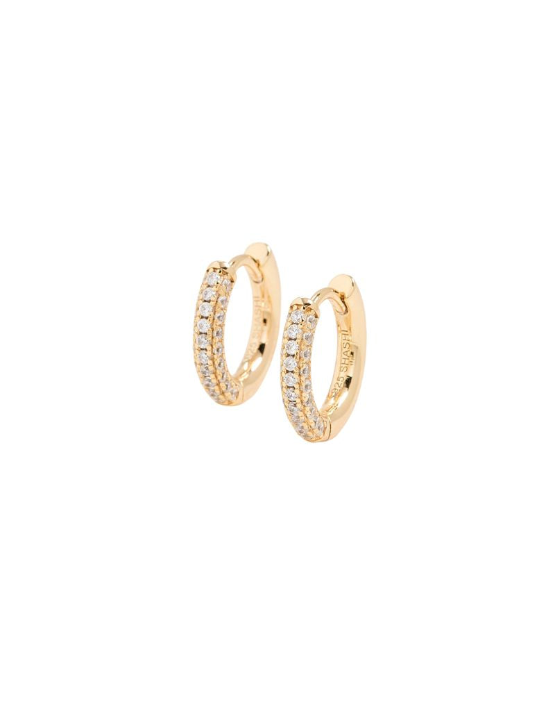 18K Pave Huggie Gold