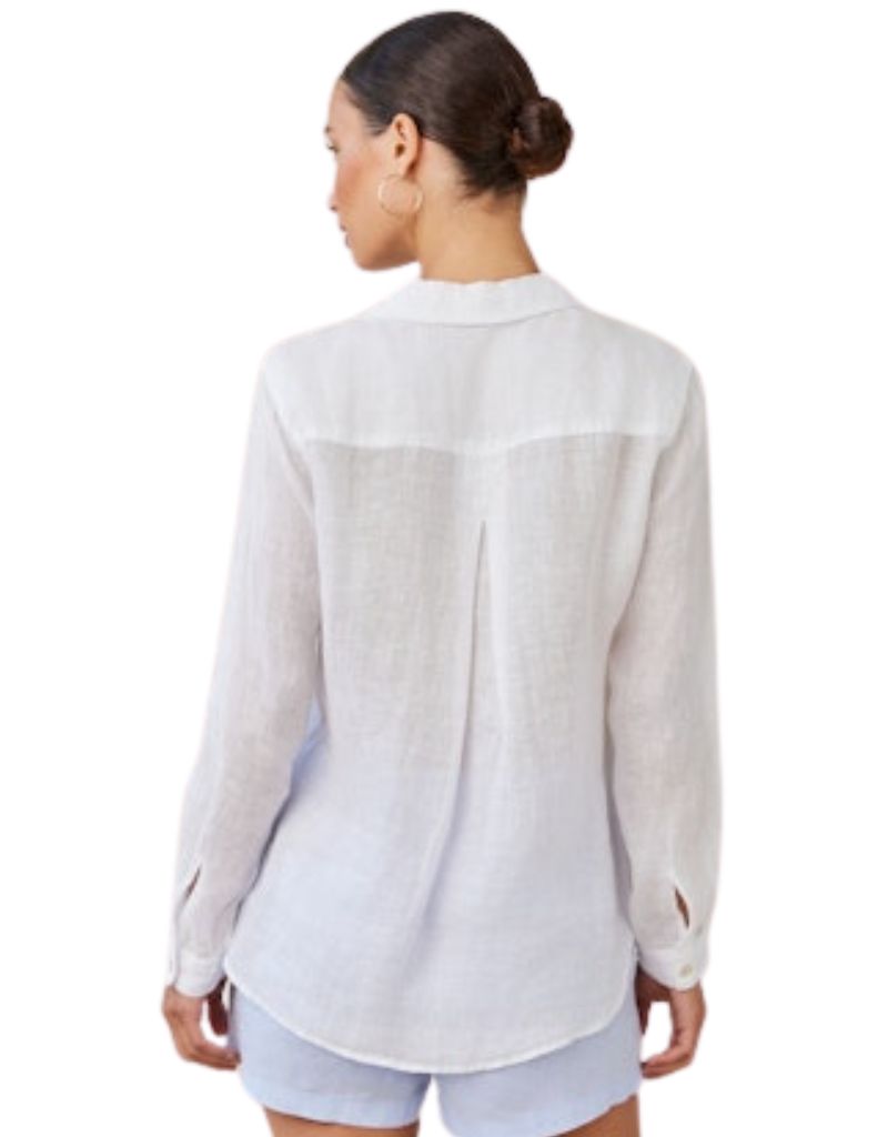 Linen Pocket Button Down White
