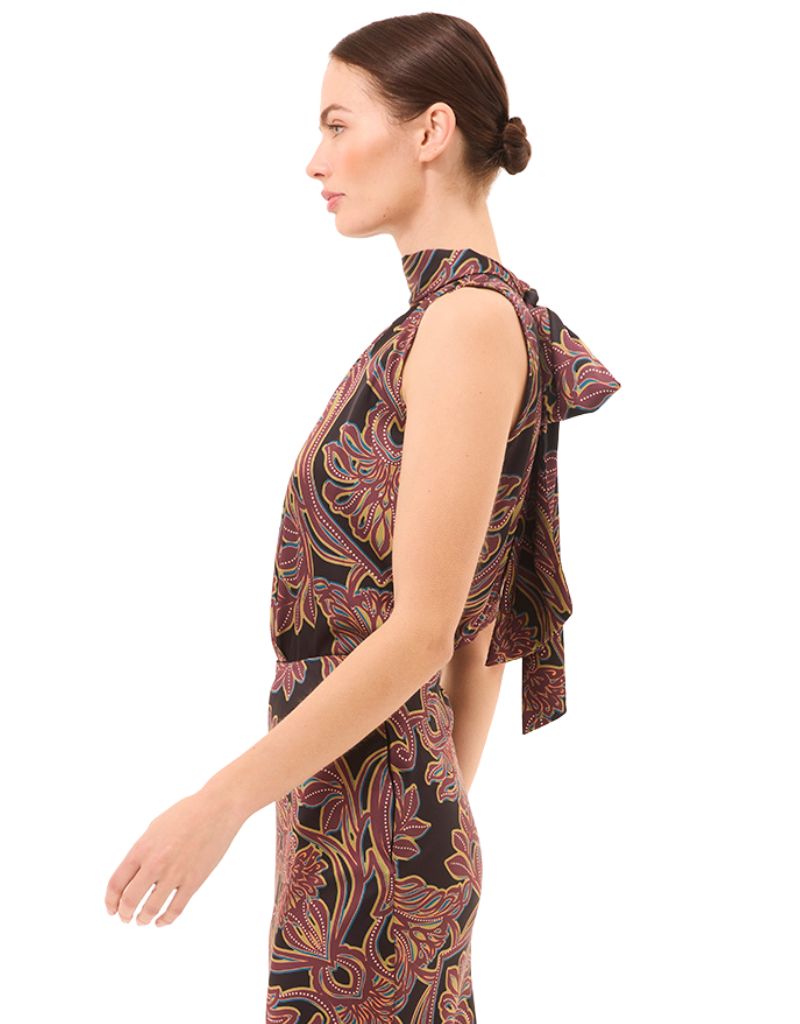 Luka Top Studded Flora Satin