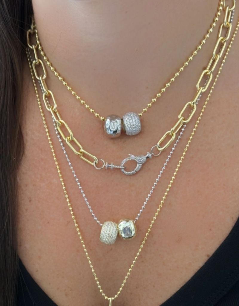 Full Pave Spacer Charm Gold