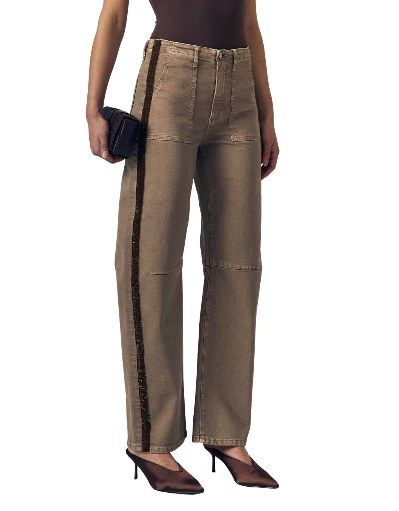 Mid Rise Tux Stripe Utility Soft Barrel Mocha H26