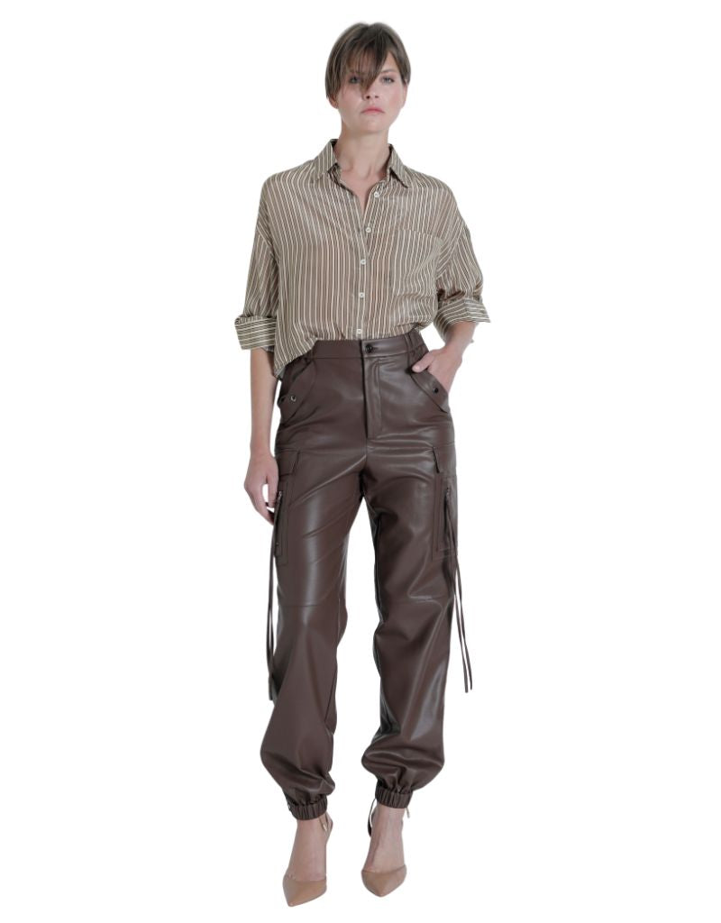 Malaga Striped Top Mocha Stripe