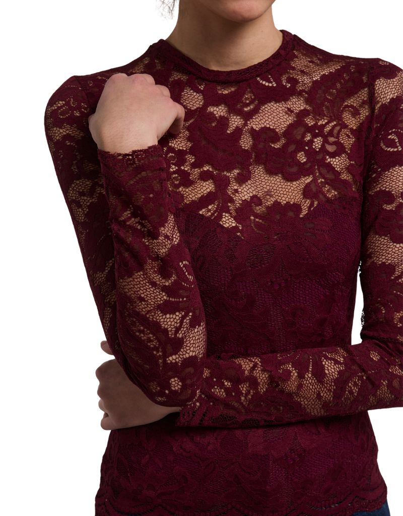 Clayton Lace Top Cabernet