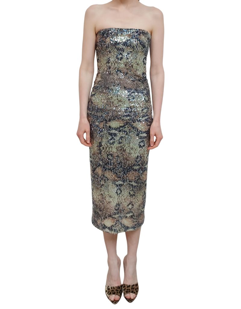 Glossy Snake Tube Dress Desert Snake