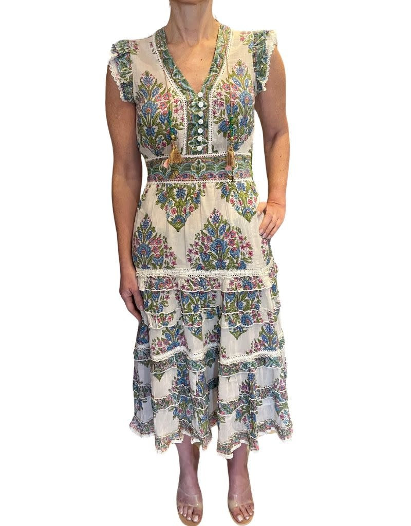 Lisa Midi Dress Floral Bouquet 10