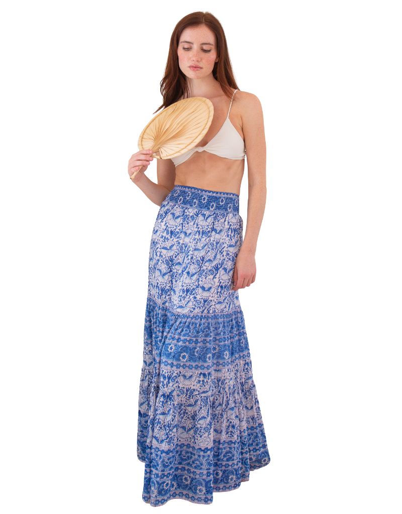 Annabelle Maxi Skirt Blue Print 10