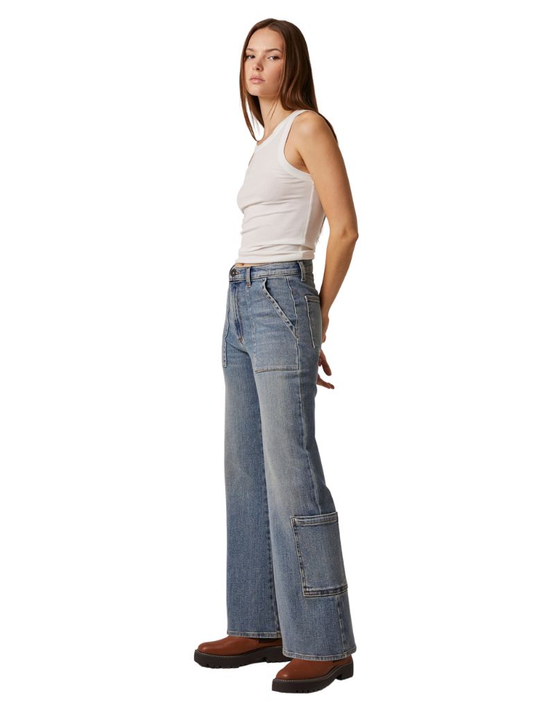 Hudson High Rise Wide Leg Light Savona Wash