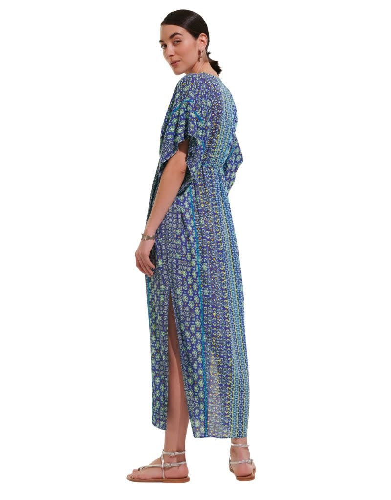 Long Kaftan Amaya V Blue Verti Batik S/M