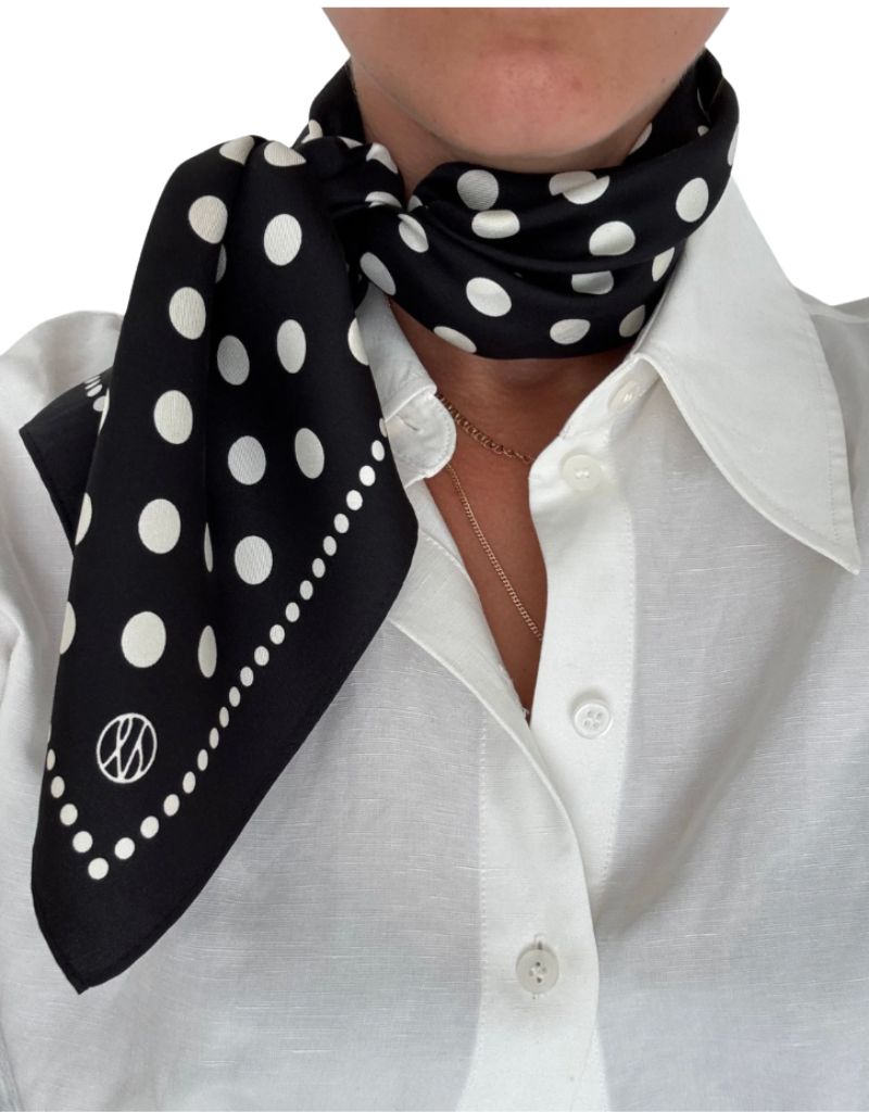 Polkadot Scarf Black 65cm
