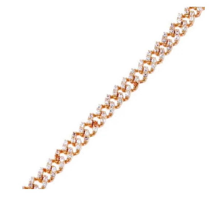 B37564-GLD-501 Baby Pavé Cuban Link Bracelet Gold