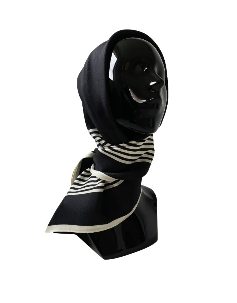 No. 2 Black and Cream Scarf 90cm