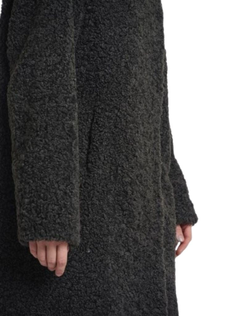 Leonie Teddy Coat with Hood Deep Iron