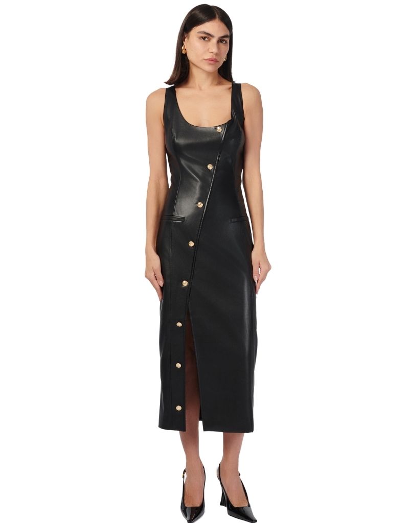 Kirby Vegan Leather Dress Black