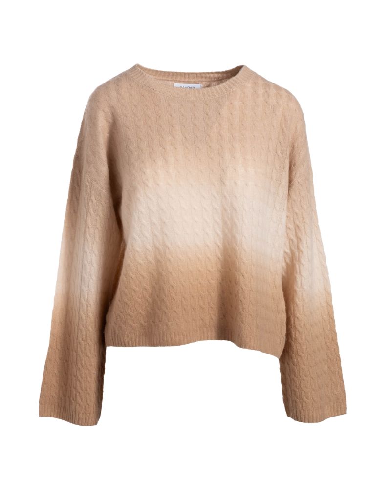 Naadam Luxe Cashmere Dip Dye Crew in Tan