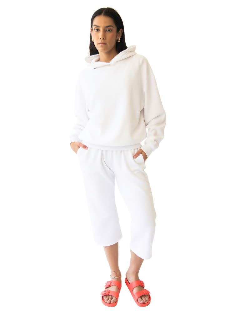 Arie Crop Sweatpant White