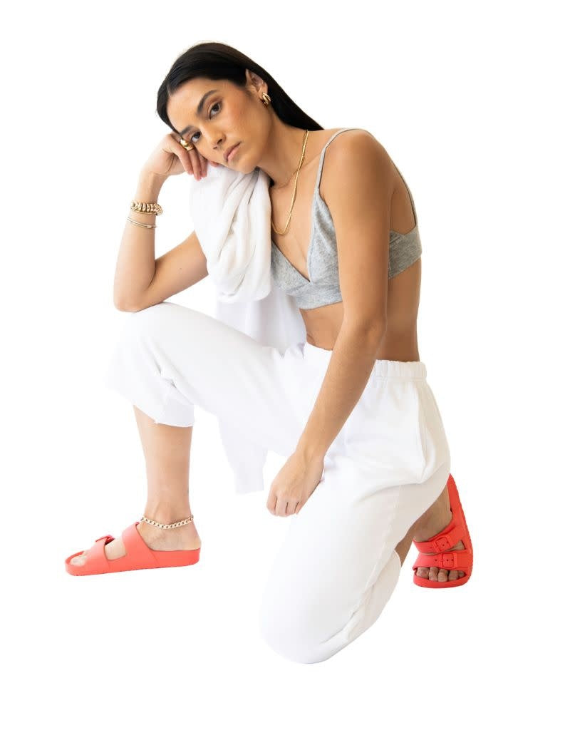 Arie Crop Sweatpant White