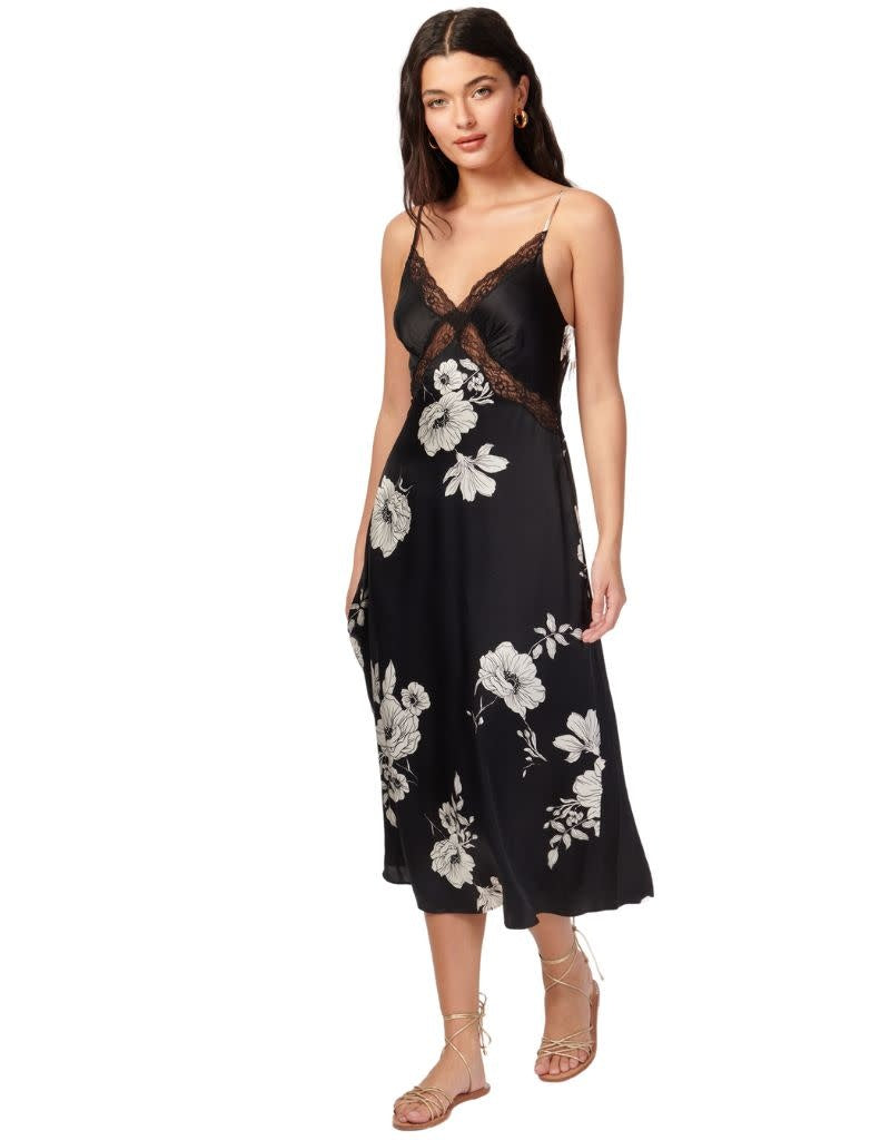 Marilyn Dress Black Botanical