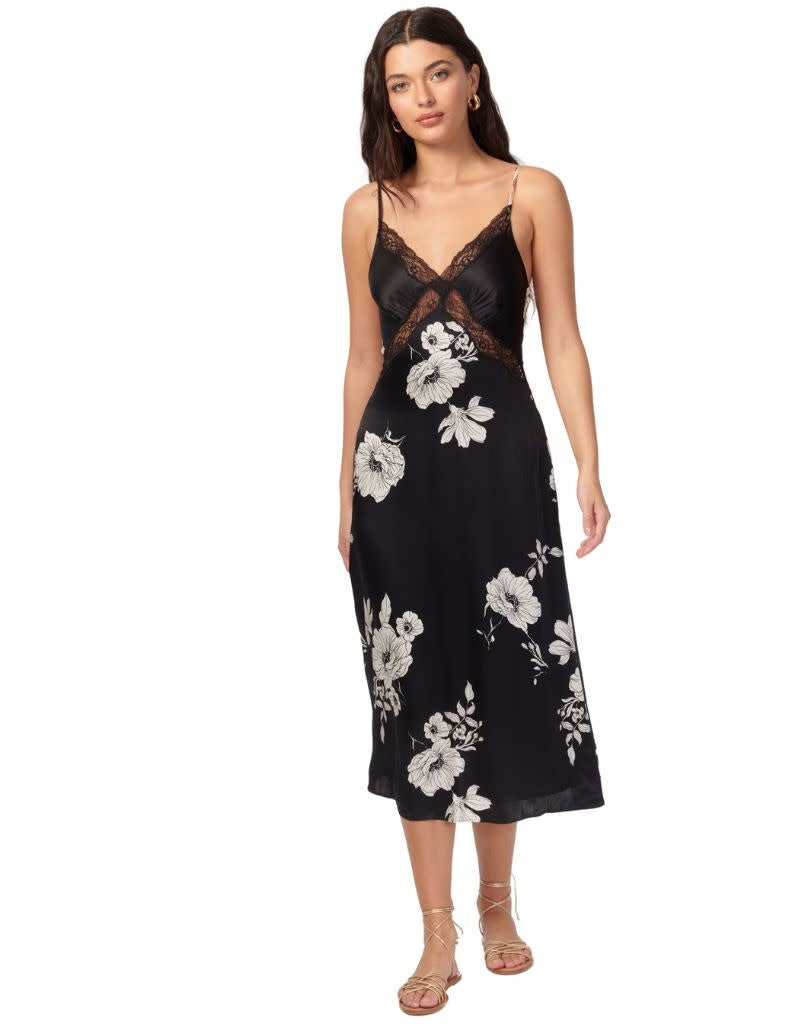 Marilyn Dress Black Botanical