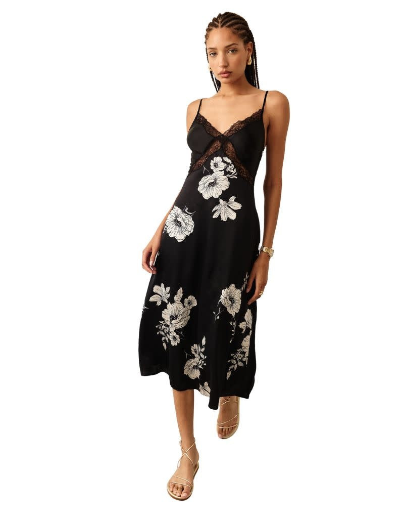Marilyn Dress Black Botanical