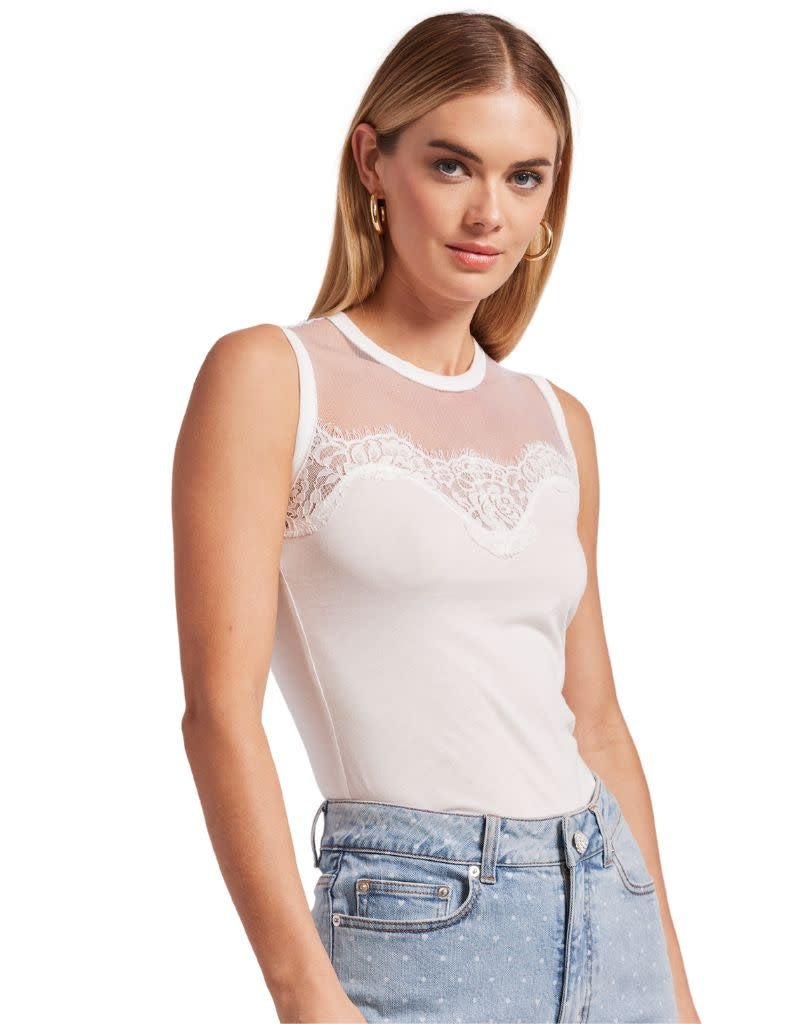 Marilyn Lace Combo Top White