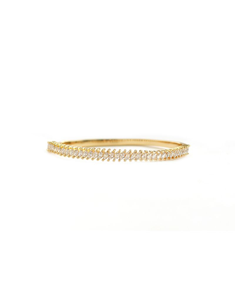 2249B Brass Marquise Single Line Bangle Gold