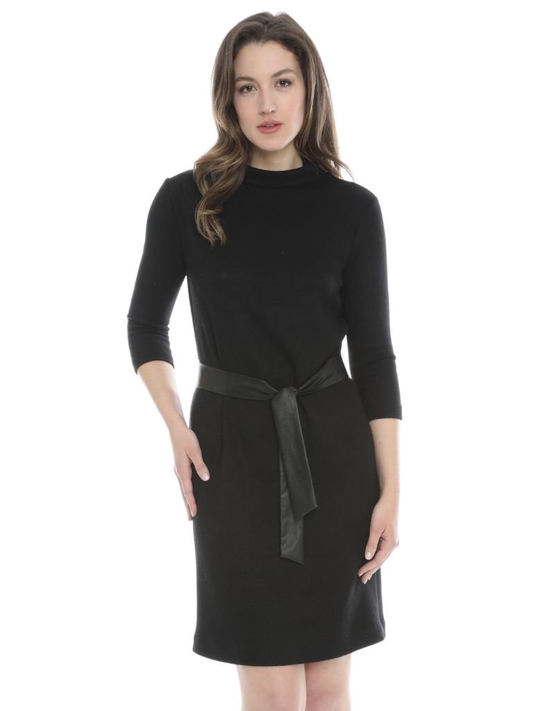 Lavender Double Cashmere Dress Black