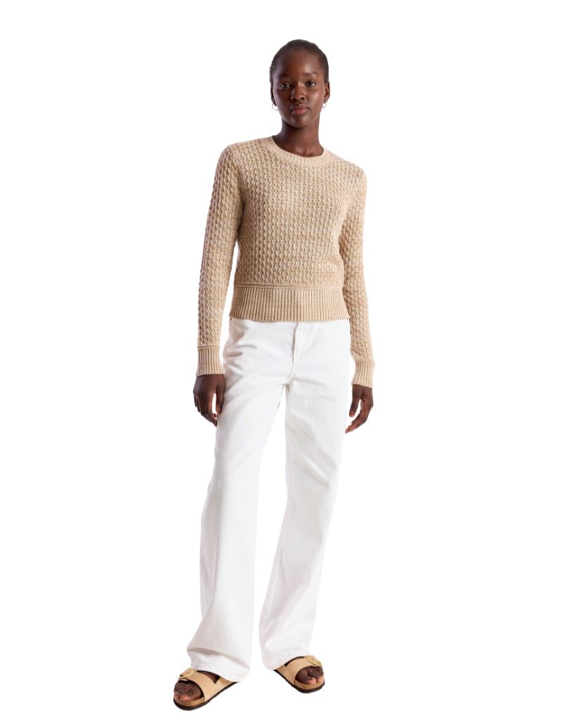 Wispr Cable Twist Yarn Crew Fawn