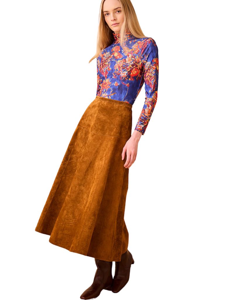 Ida Skirt Cider Suede F24