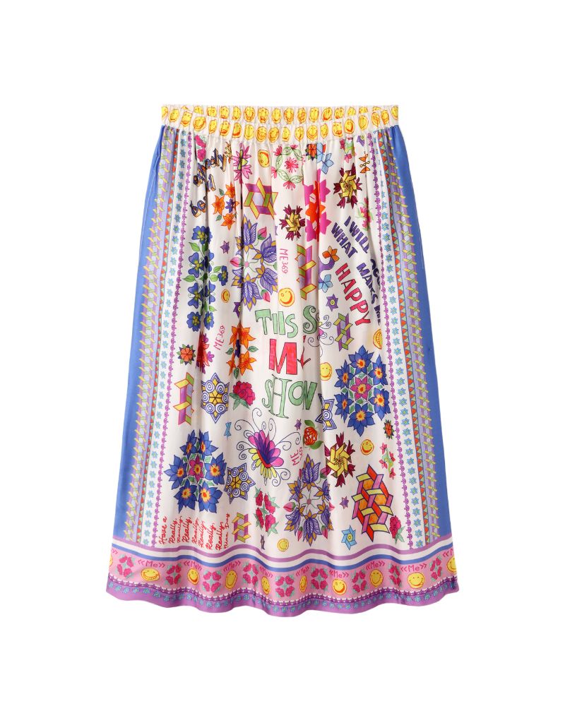 Vanessa Printed Midi Skirt Markers