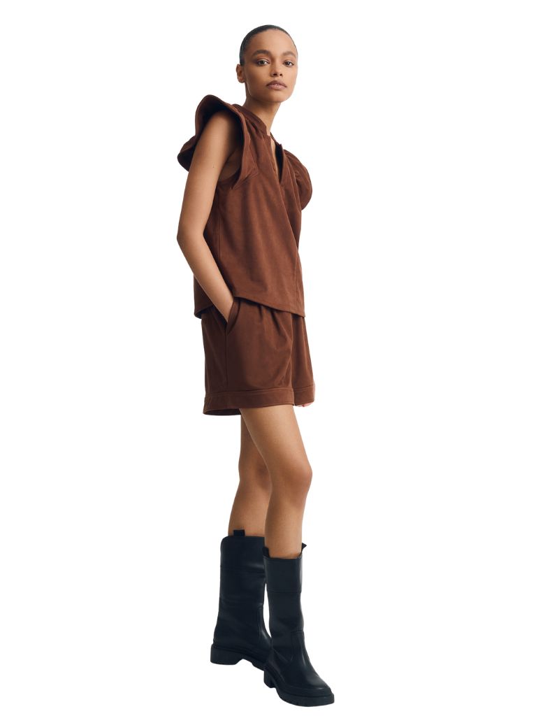 Venora Top Brown Suede