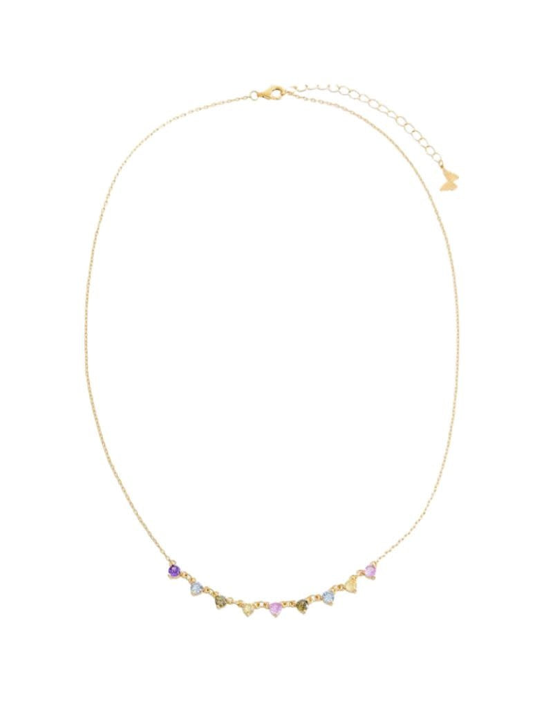 N74677 Multi Colored Graduated Stone Necklace