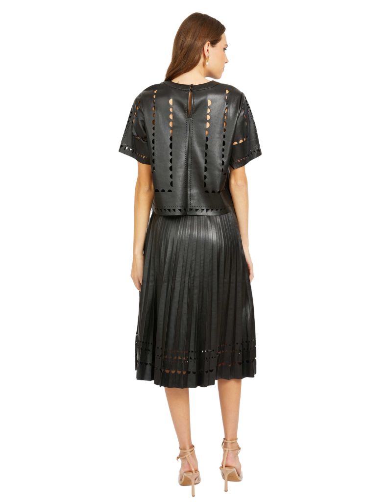 Anisa Top in Black Vegan Leather