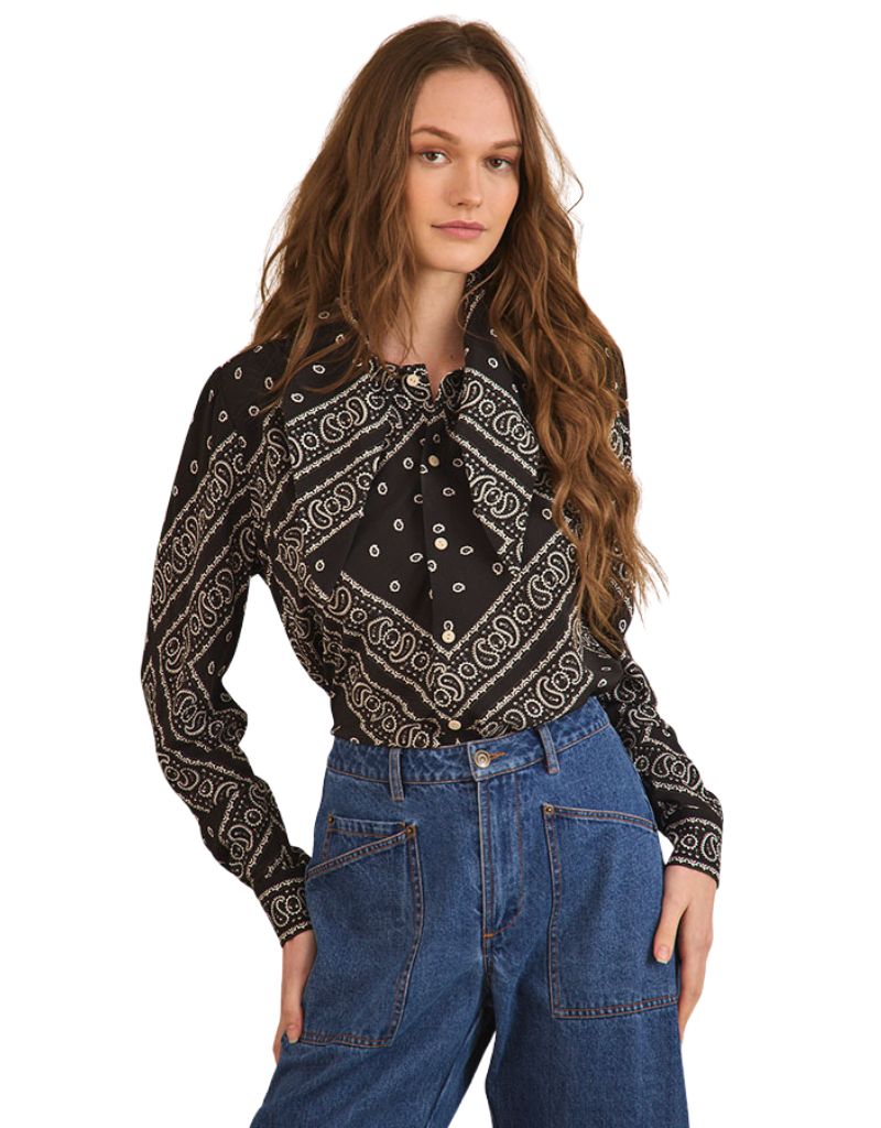 Frances Blouse Aces Wild Black