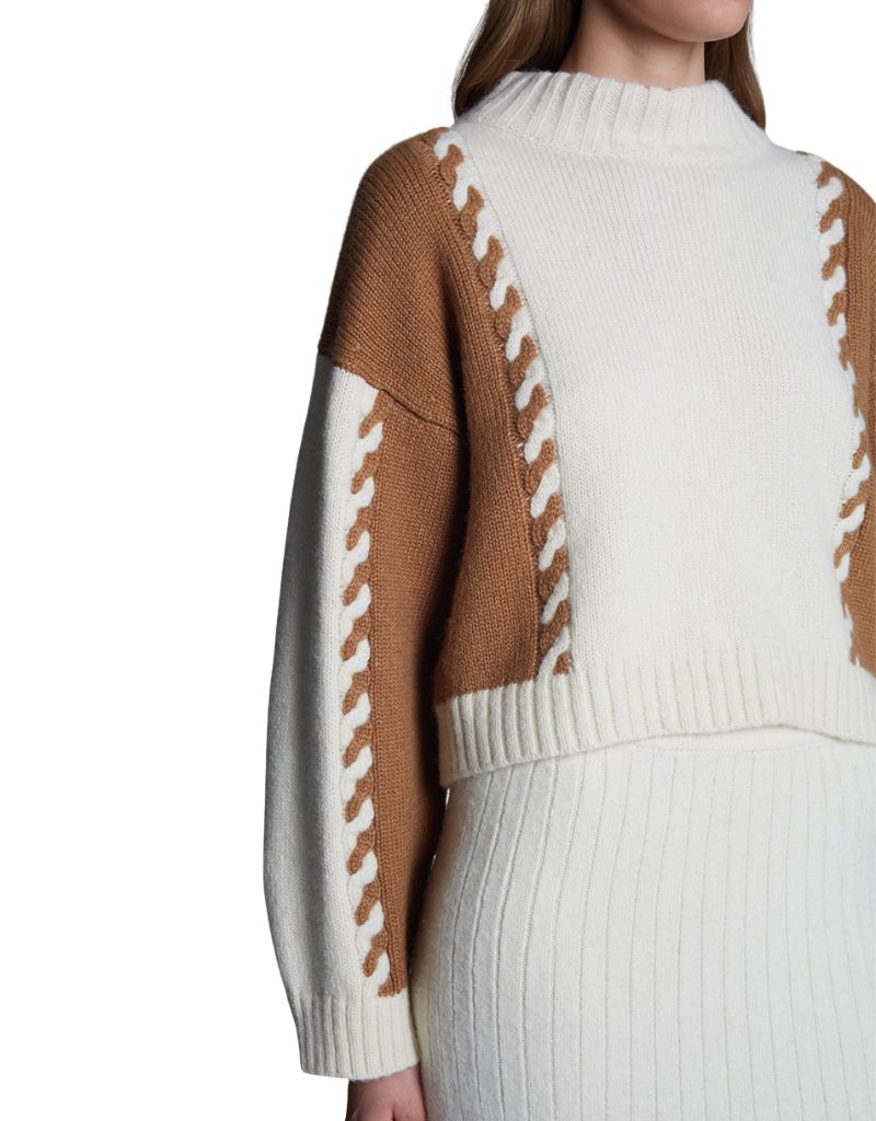 Alexis Sweater Ivory Camel Combo