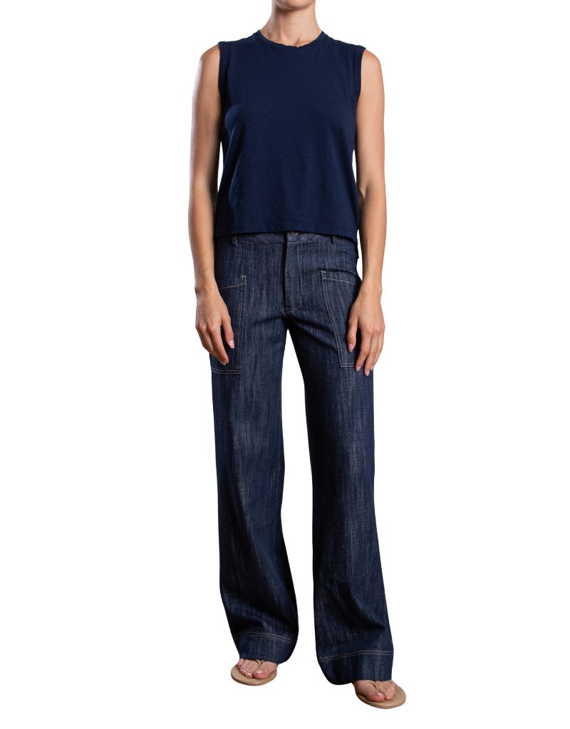Aiden Mid-Rise Pant in Denim Night