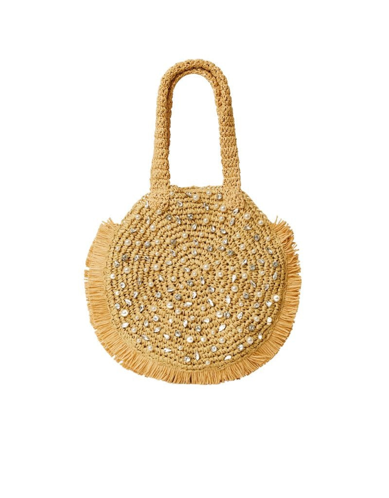 Nia Round Crystal Bag Natural