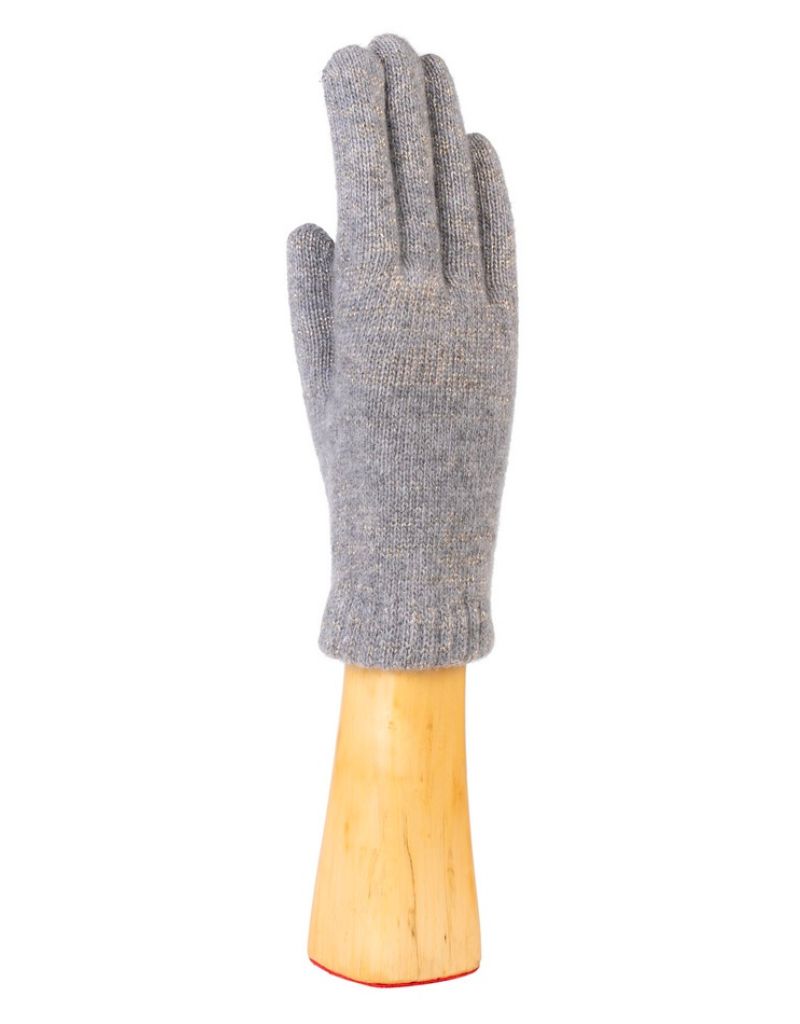 NST-LC-47 Wool and Cashmere Gloves Lurex Short Gris