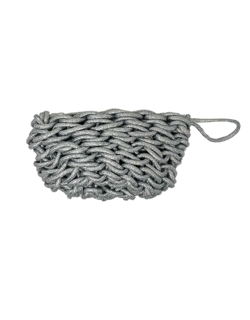 Lina Clutch Waxed Cotton Silver