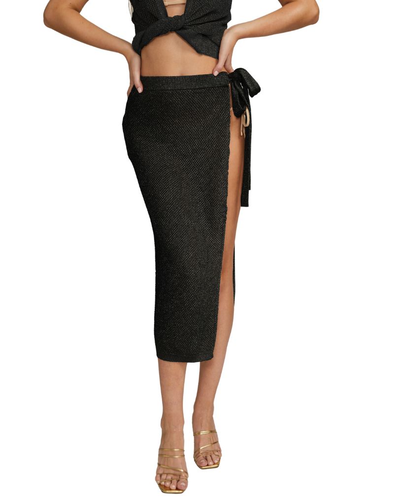 Carlyle Mesh Wrap Sarong Black