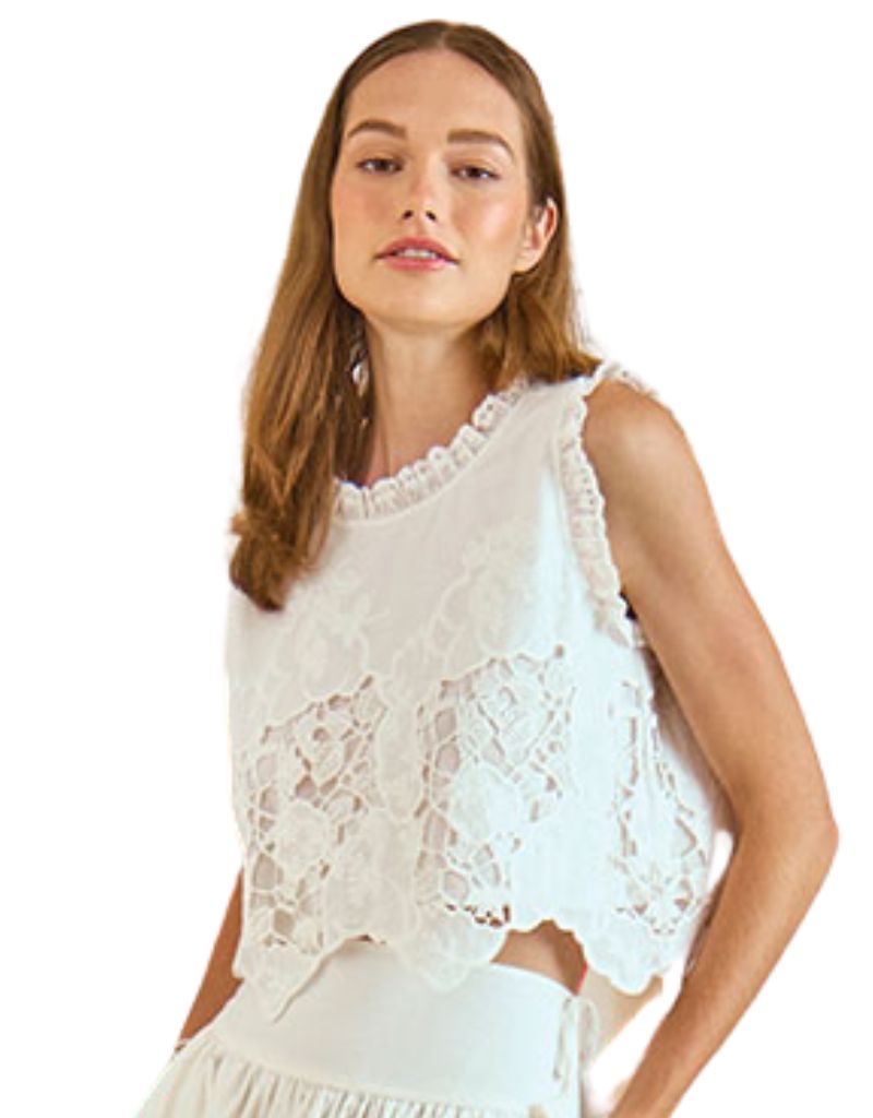 Francesca Top White Embroidery