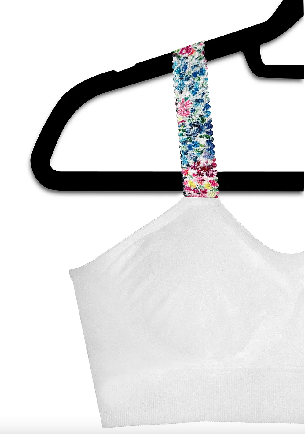 White Bra with Attached Boho Flowers