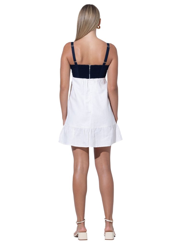 Reece Linen Mini Dress Cream